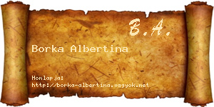 Borka Albertina névjegykártya